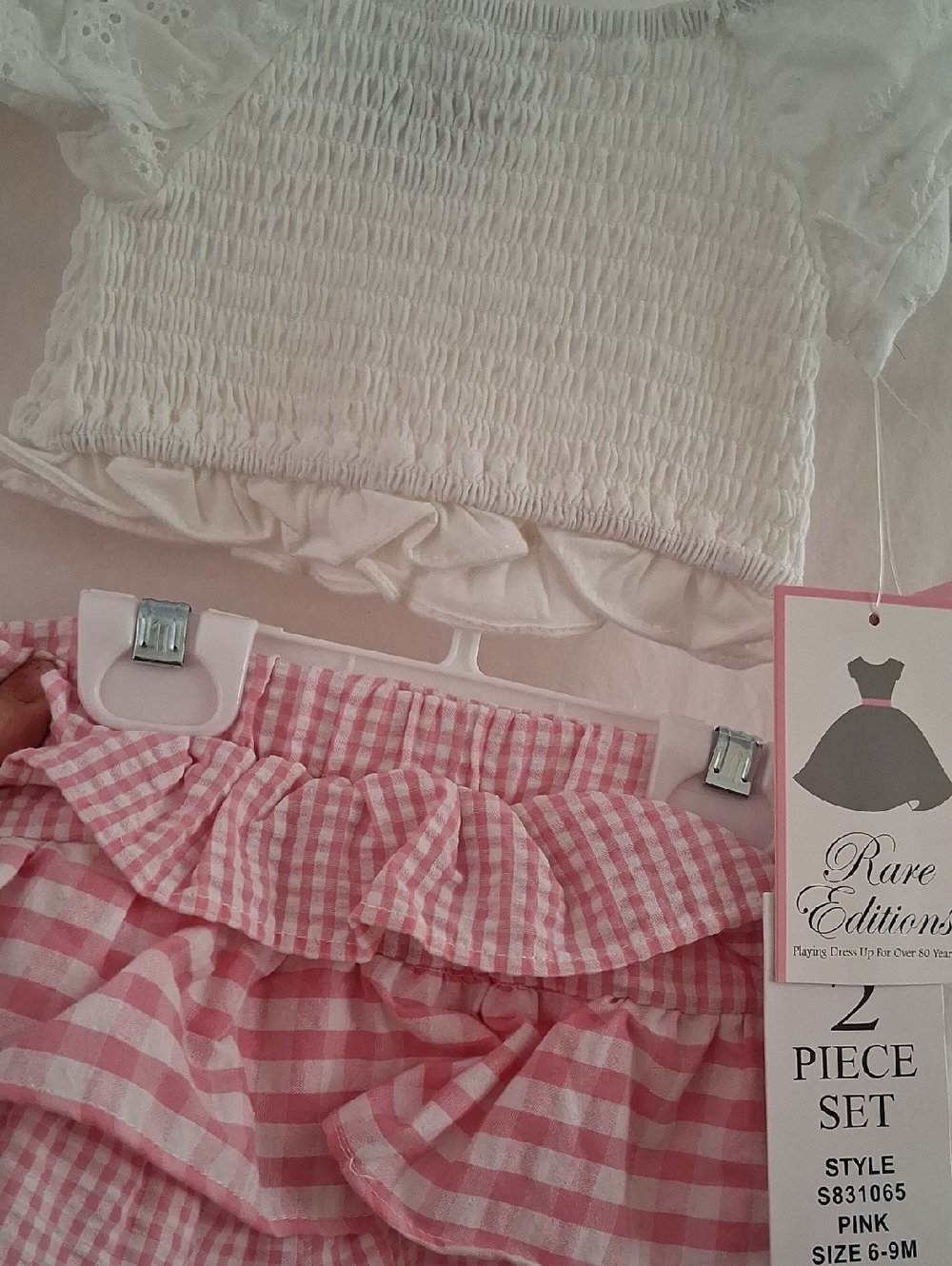 New Baby Dress Rare Editions, White and Pink.